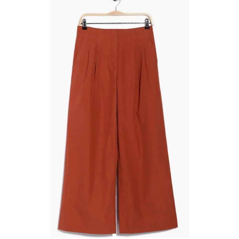 Ulla Johnson Lani Cotton Wide Leg Pants in Saffron NWT Size 12